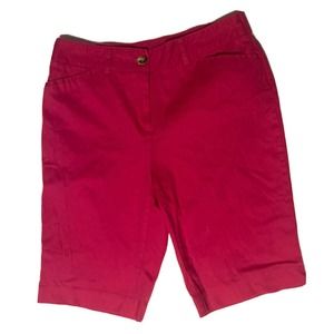 KIM ROGERS pink Long ￼Bermuda Women’s Shorts size 6 Flat Front With Slit Pockets